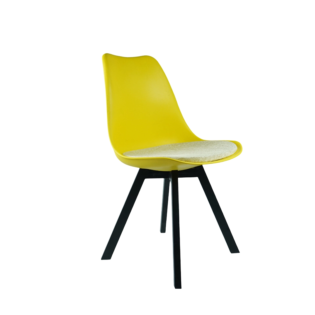 Heavy Duty Tulip Chair Black Stand - Yellow